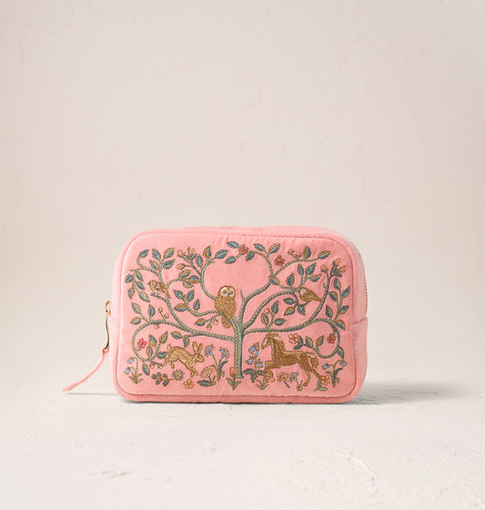 Tree of Life Makeup Bag - Blush Pink