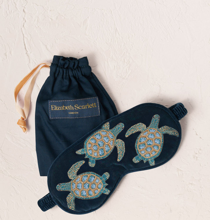 Turtle Conservation Velvet Eye Mask - Marine Navy