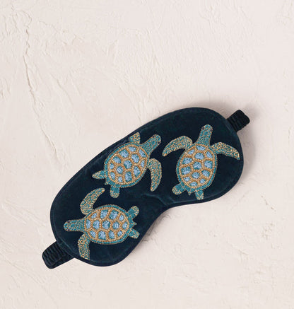 Turtle Conservation Velvet Eye Mask - Marine Navy