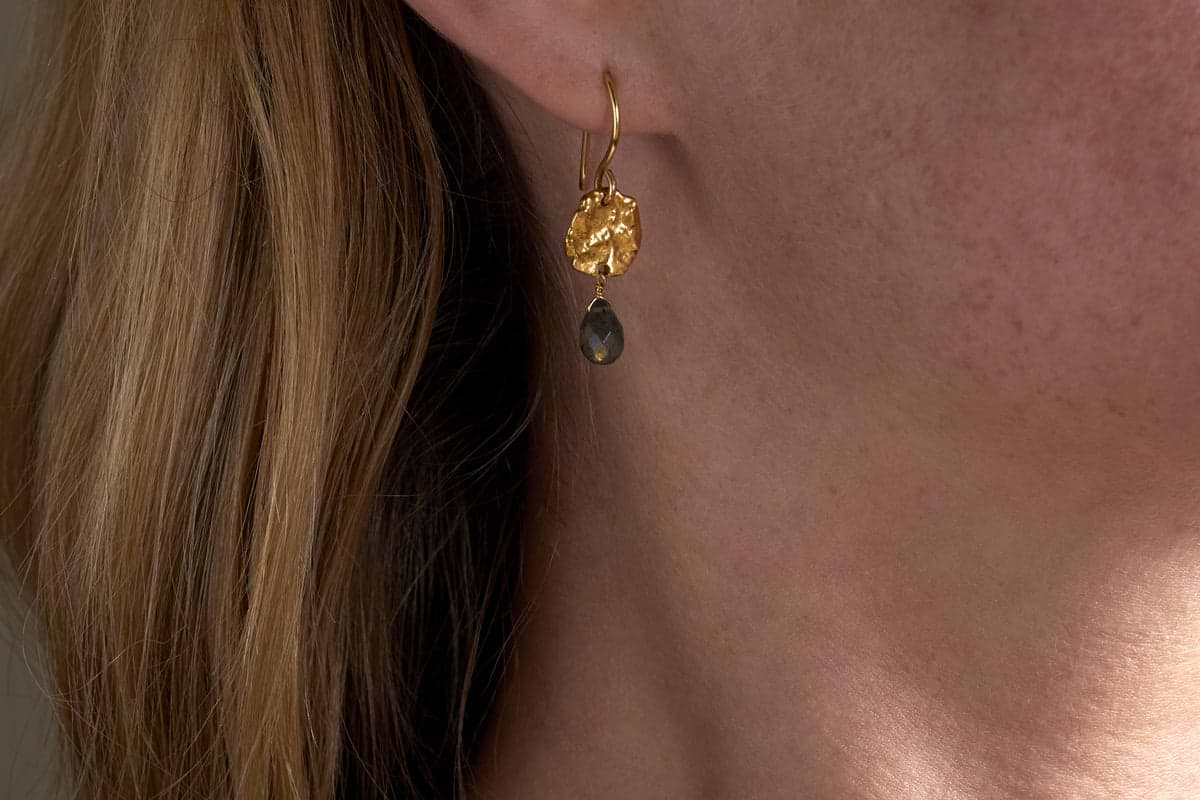 Veera Labradorite Earrings - Gold