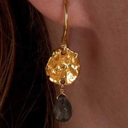 Veera Labradorite Earrings - Gold