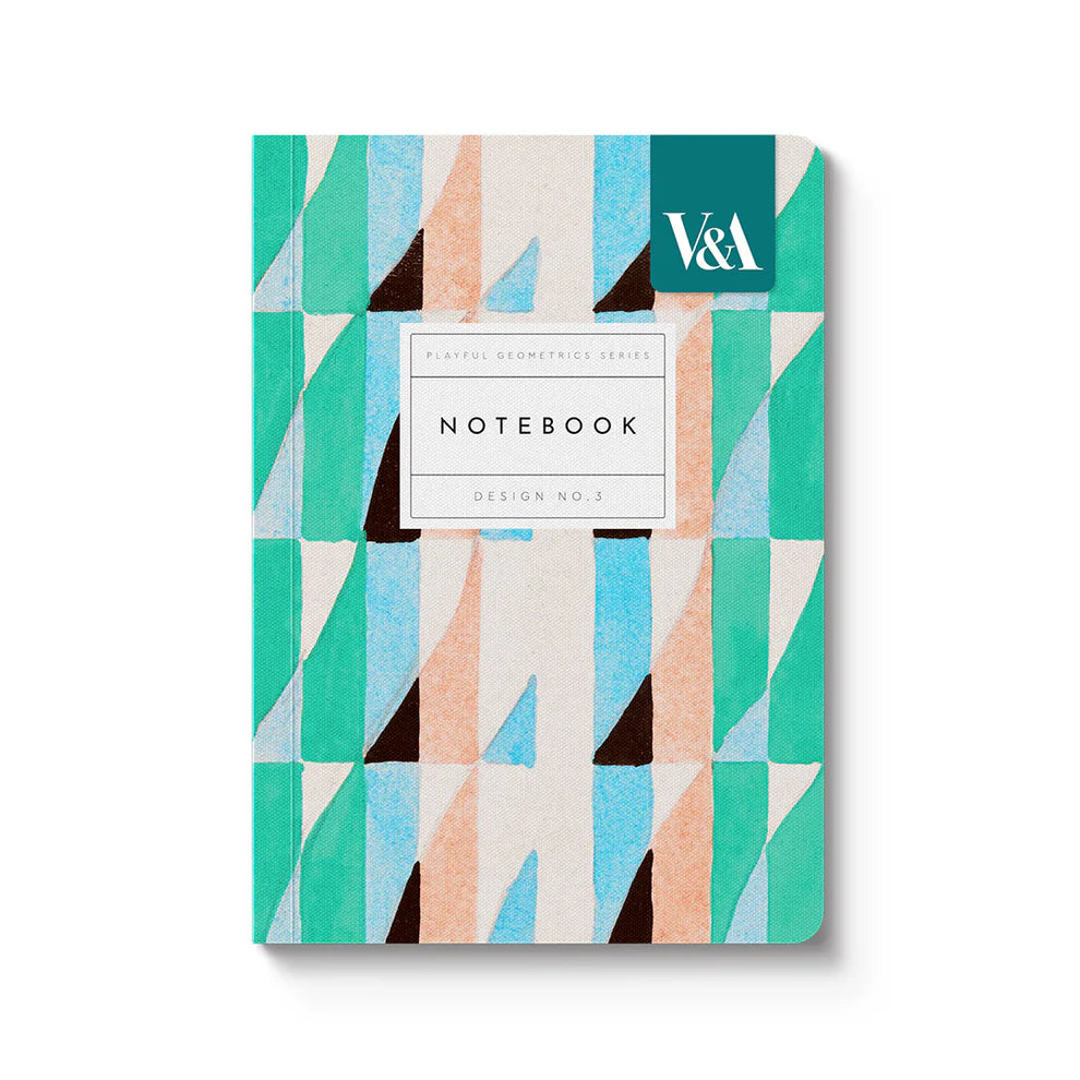 Playful Geometrics Turquoise Prism Notebook (A6)