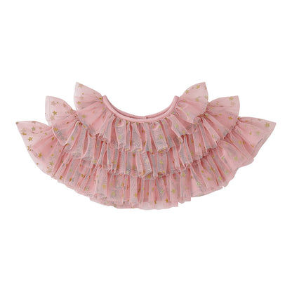 Vintage Pink and Gold Glitter Star Cape