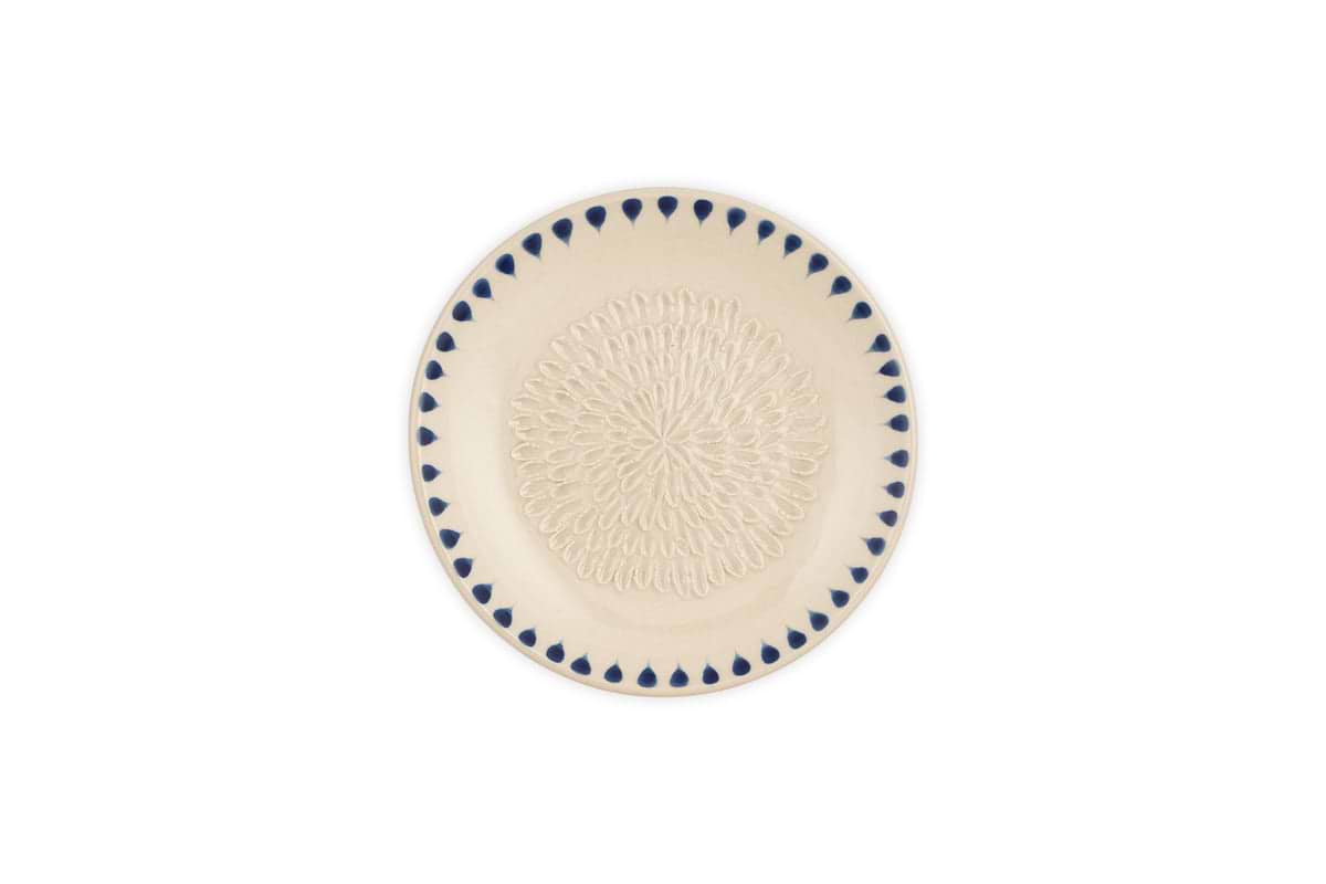 Indigo Drop Garlic Grater - Cream & Indigo