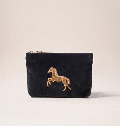 Wild Horses Mini Pouch - Charcoal