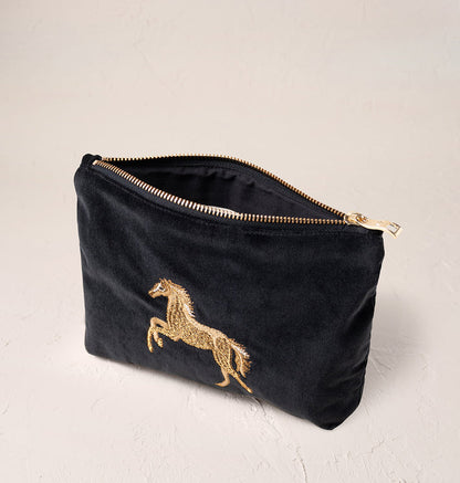 Wild Horses Mini Pouch - Charcoal