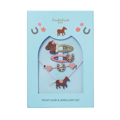 Peggy Pony Hair & Jewellery Set