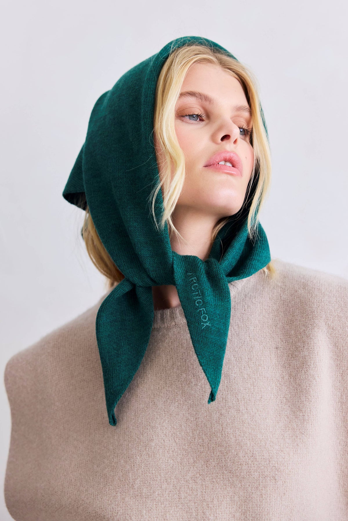 Merino Wool Triangle Scarf - Alpine Fern - AW25