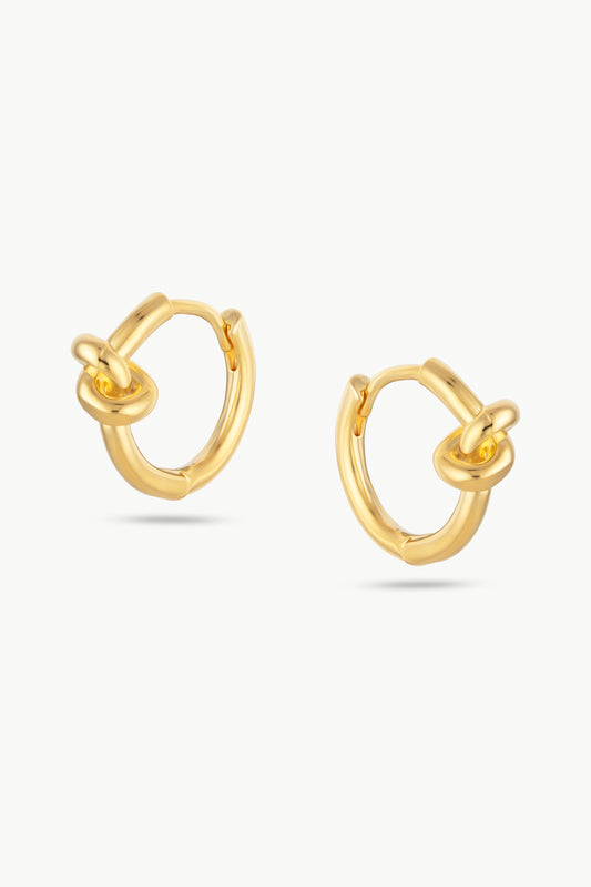 LUNA Mini - Gold Knotted Hoop Earrings