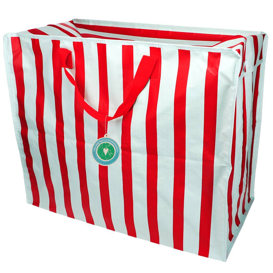 Jumbo storage bag - Blue with red stripe