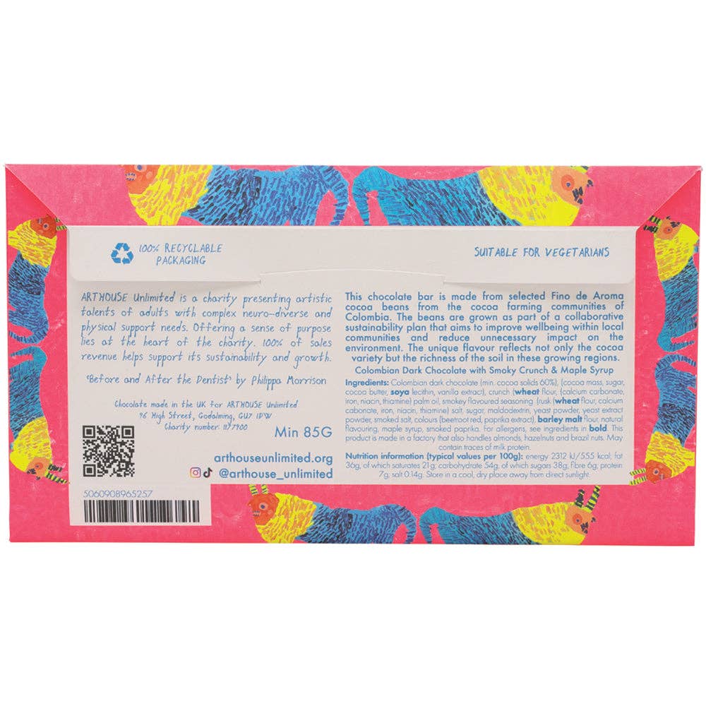 Before & After the Dentist, Dark Chocolate Bar with Smoky Crunch & Maple Syrup