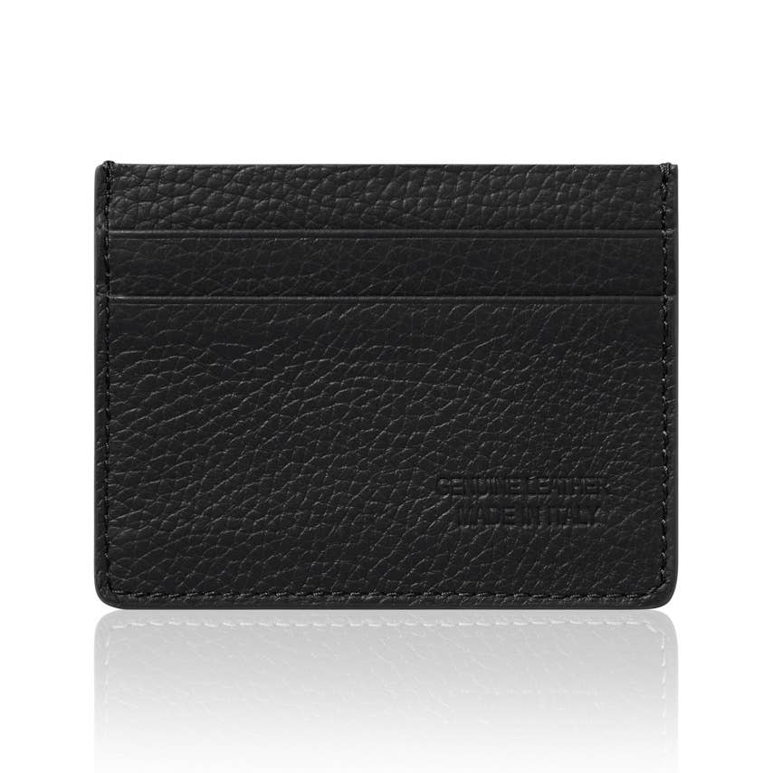Italian Handmade Genuine Leather Dual-Sided Cardholder: Black
