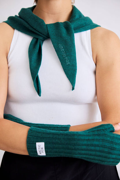 Merino Wool Triangle Scarf - Alpine Fern - AW25
