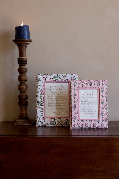 Block Printed Picture Frame (4x6) - Ditsy Floral Blush
