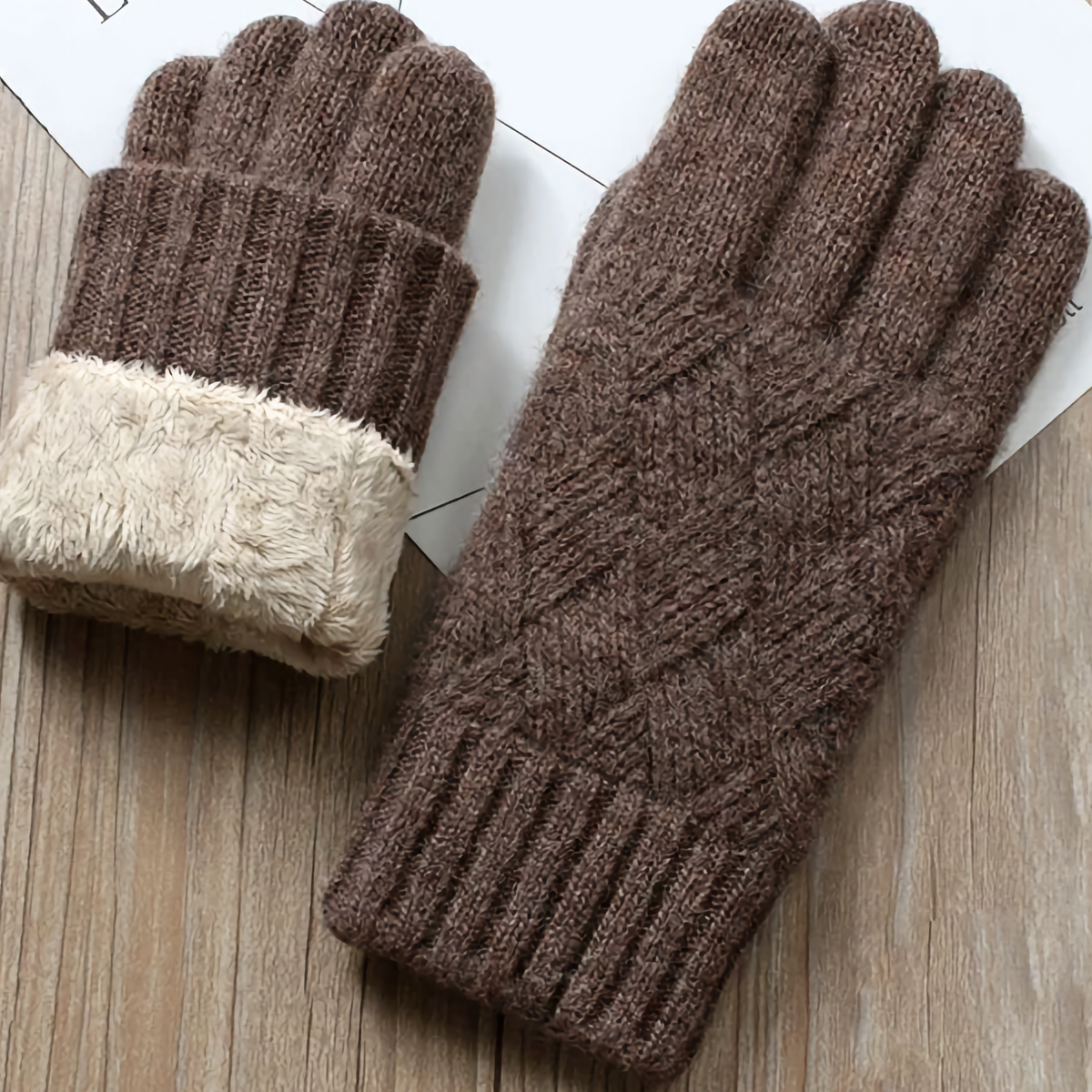 Double-Layered Wool Gloves for Men - Touchscreen Friendly: No.4