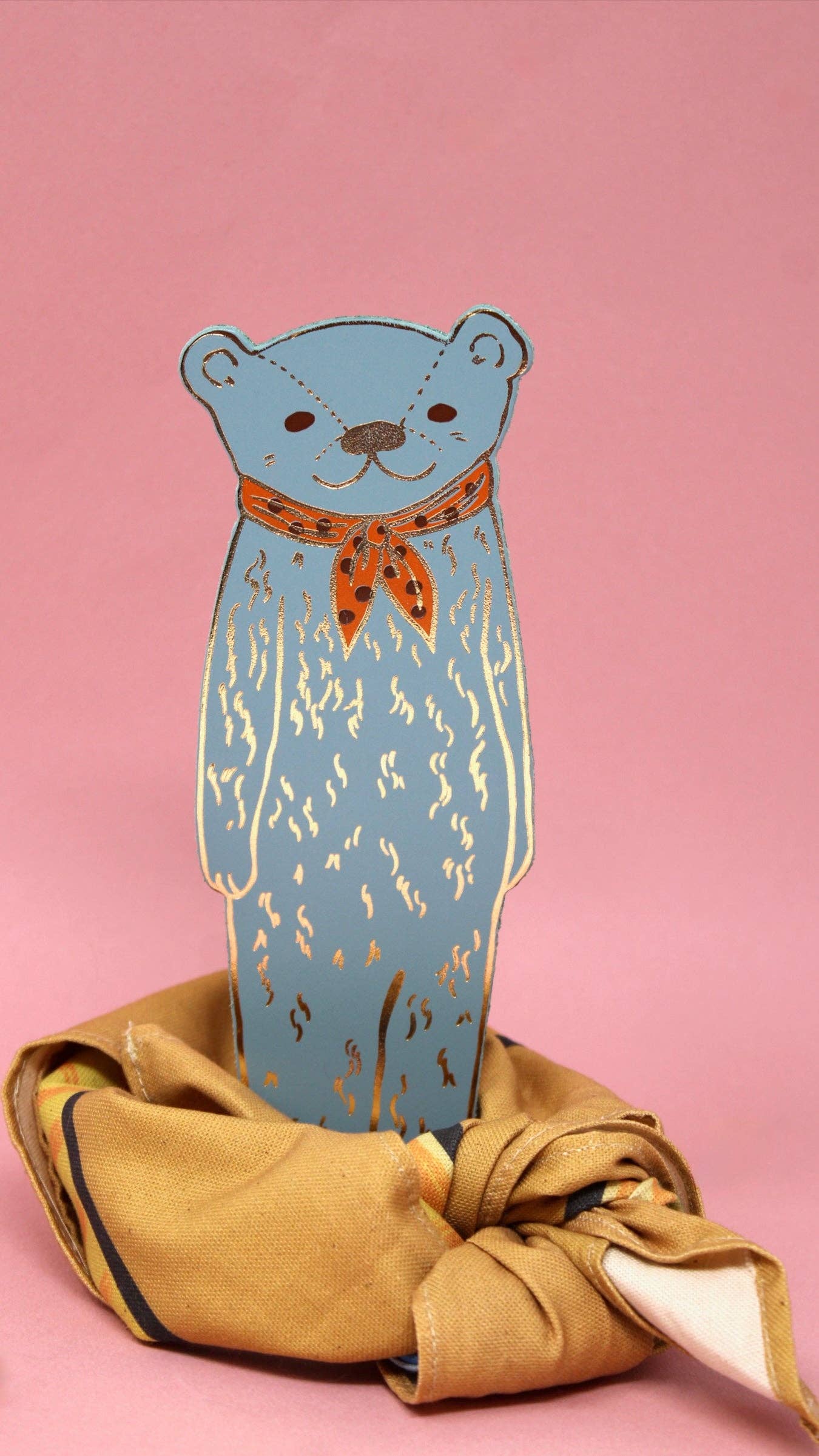 Bear Bookmark: Peach