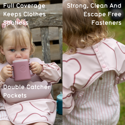 Double Up Bibs Set, Pink