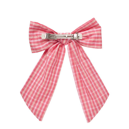 Plaid Oversized Bow Clip