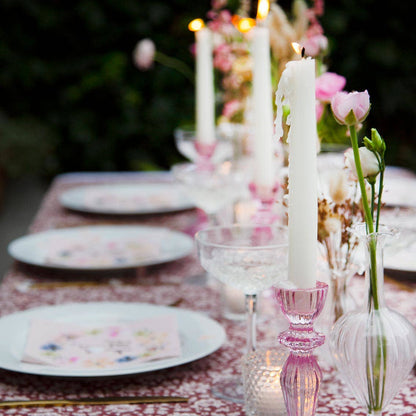 Pink Glass Candle Holder | Mothers Day | Home Decor | Gift |