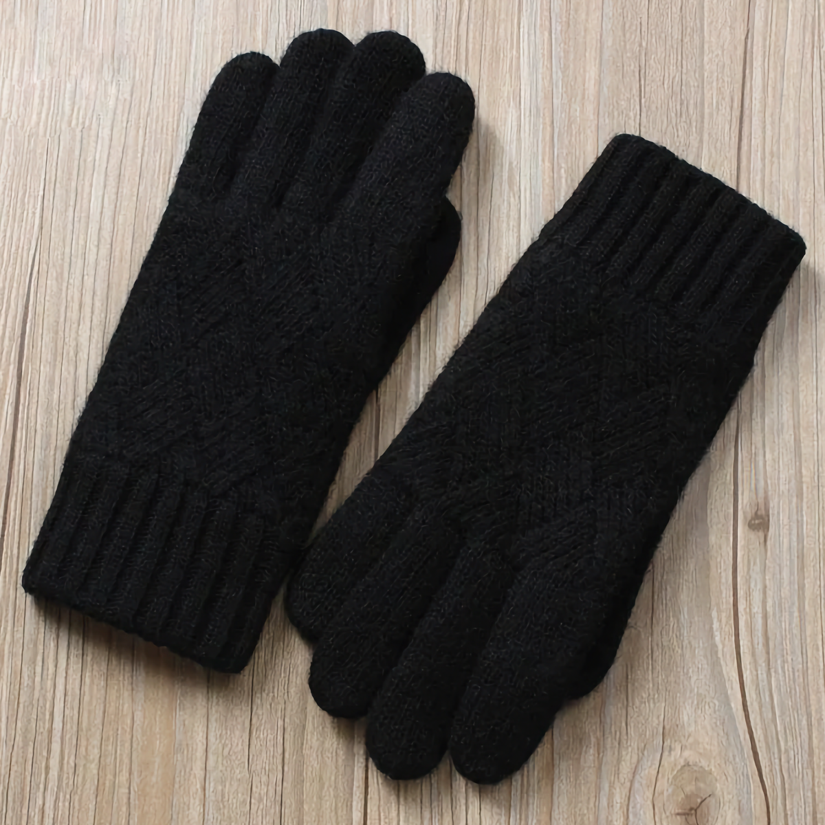 Double-Layered Wool Gloves for Men - Touchscreen Friendly: No.4