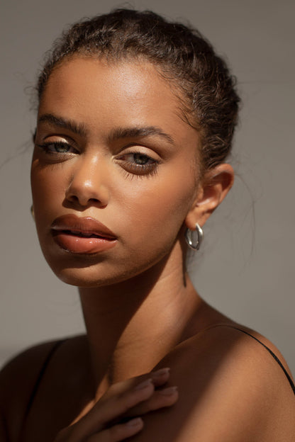 White Gold Signature Hoop Earring - Liv