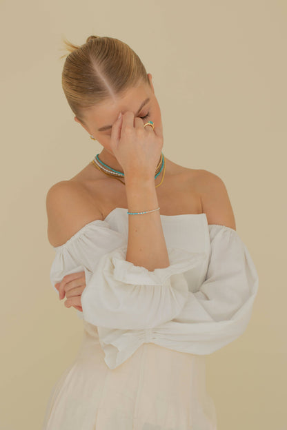 NORI Turquoise 925 Sterling Silver Bracelet - Waterproof