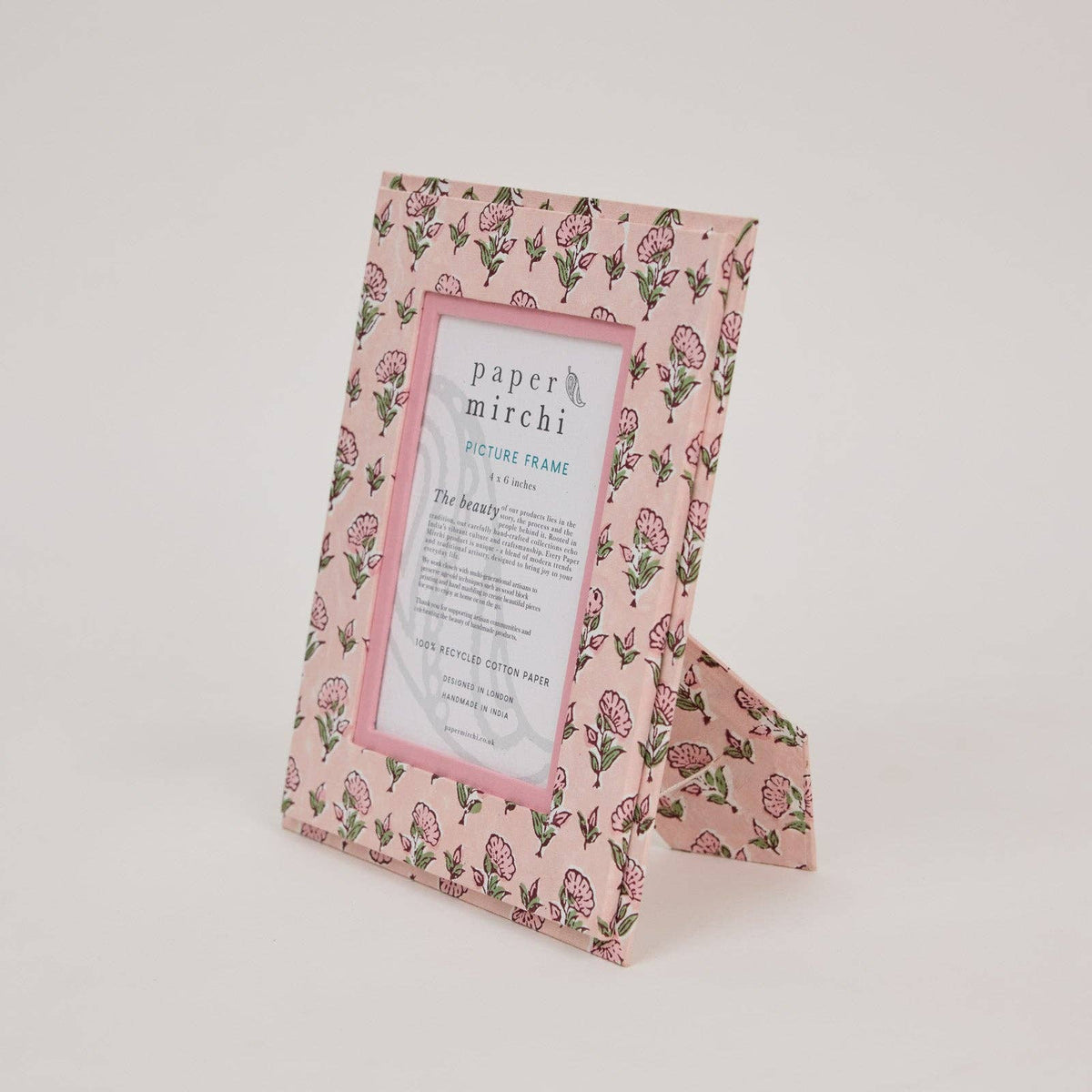 Block Printed Picture Frame (4x6) - Ditsy Floral Blush