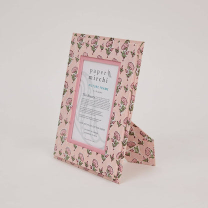 Block Printed Picture Frame (4x6) - Ditsy Floral Blush