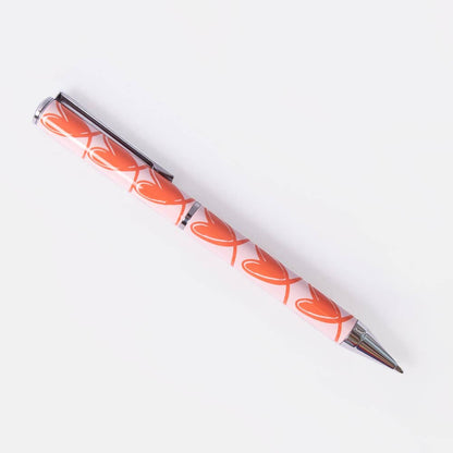 Pink/Orange Linked Hearts Boxed Pen