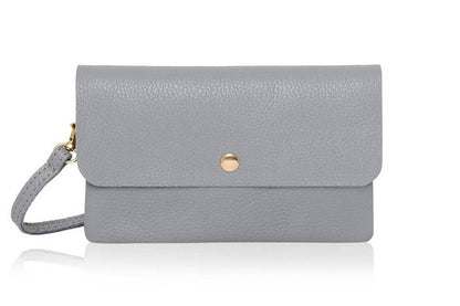 Italian Leather Classic Small Messenger Crossbody Bag: Navy