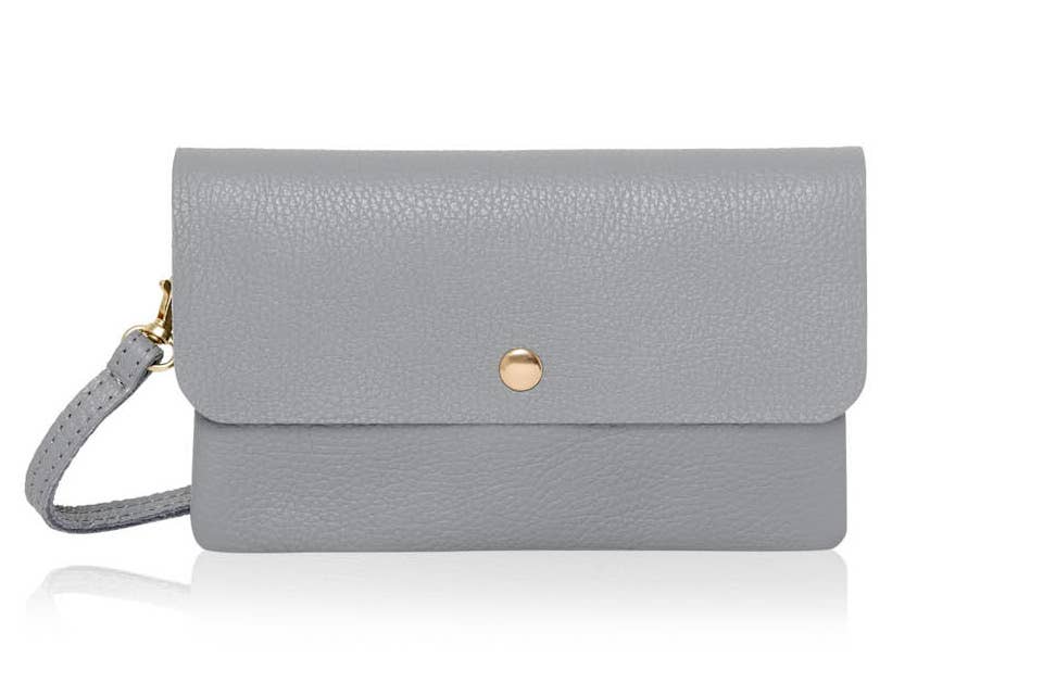 Italian Leather Classic Small Messenger Crossbody Bag: Black