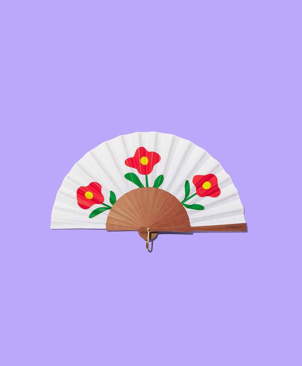 Wild Poppies MINI fan 100% handmade