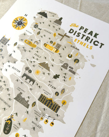 The Peak District Ethels A2 Map Checklist: Print Only