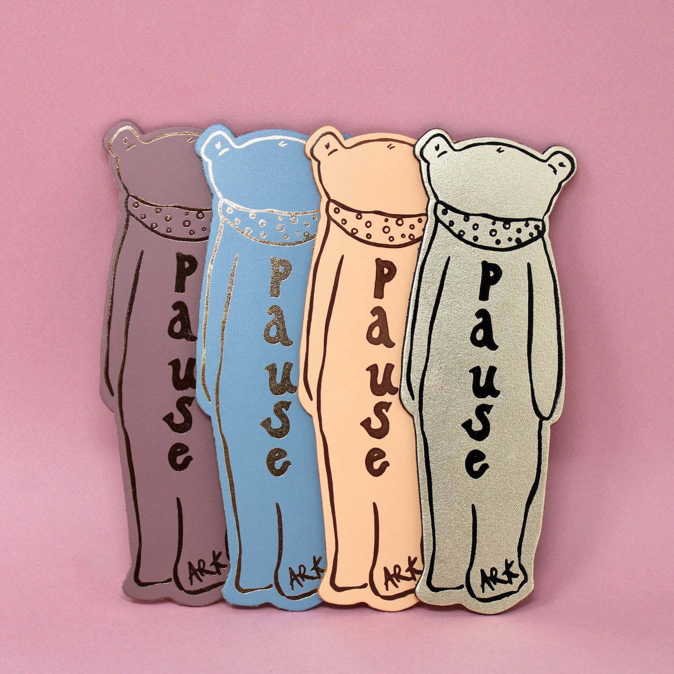 Bear Bookmark: Peach