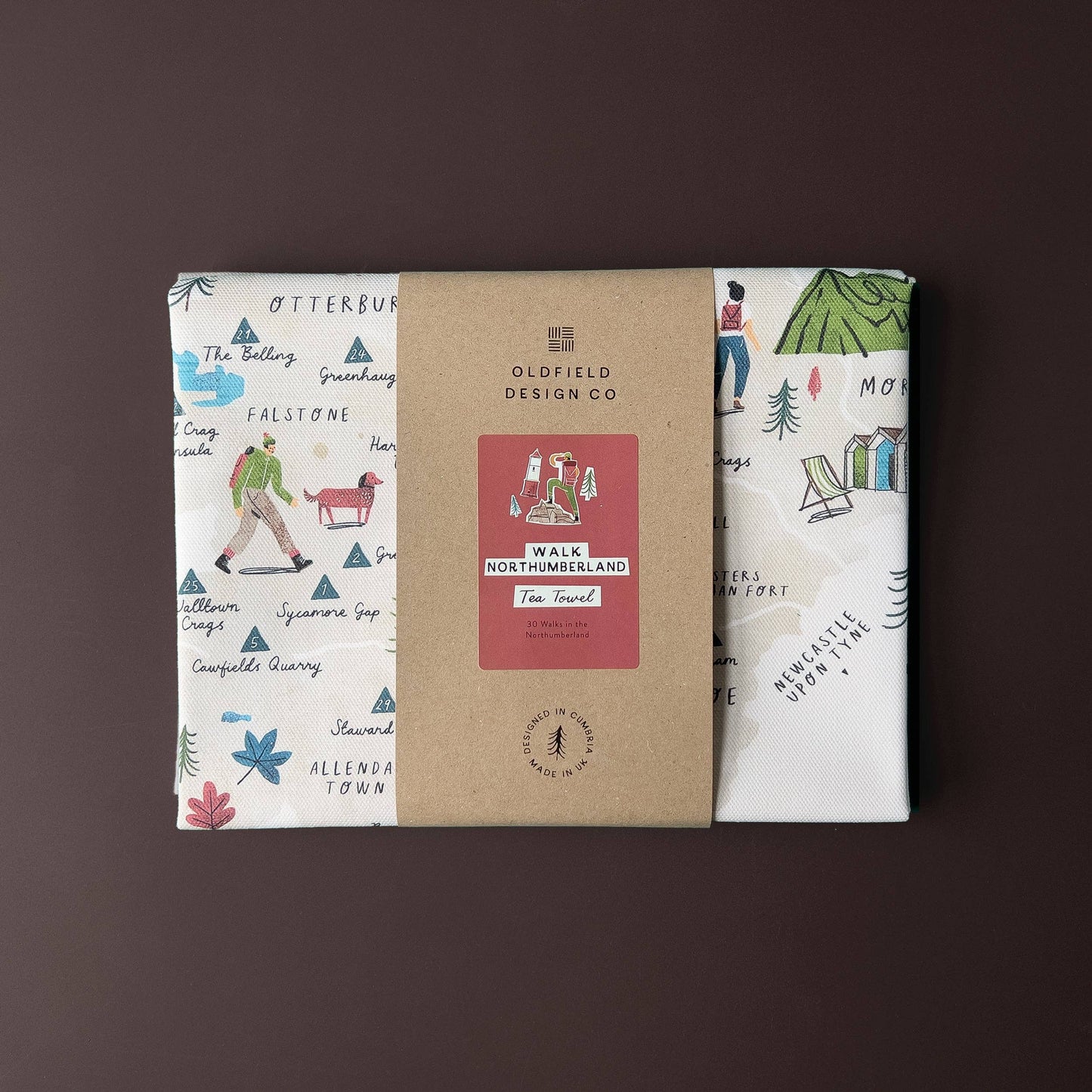 Walk Northumberland Tea Towel