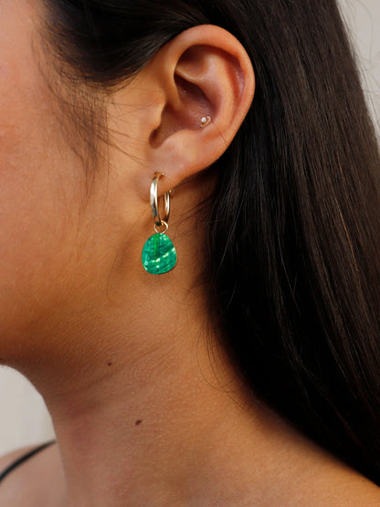 Beatrice Hoops in Emerald