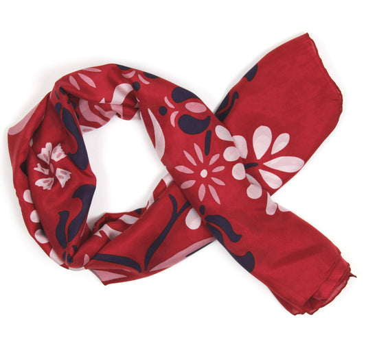 Helena Red Silk Square