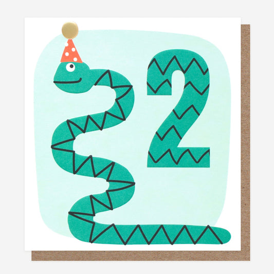Party Snake 2nd Birthday Card