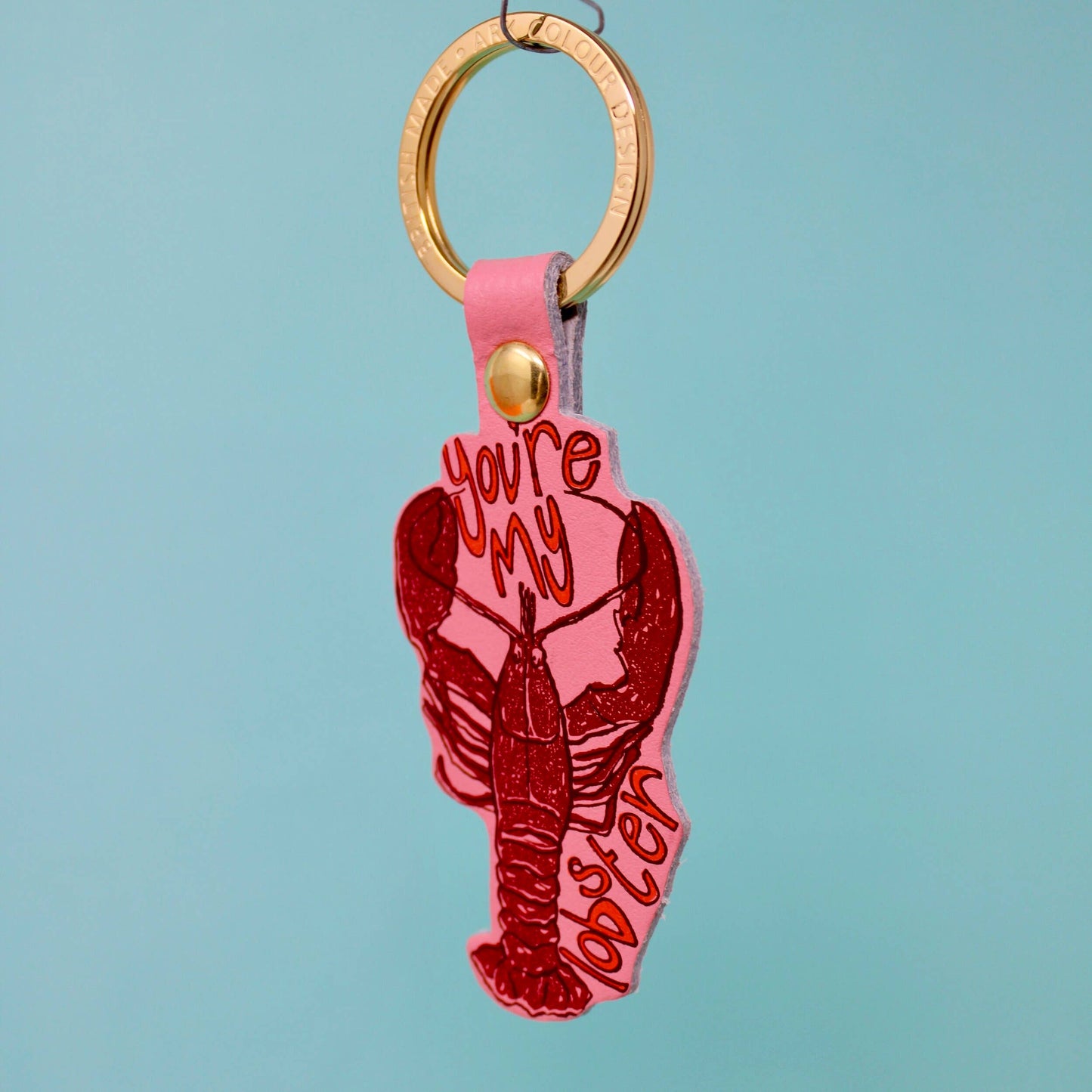 You're My Lobster Key Fob: Pale Blue