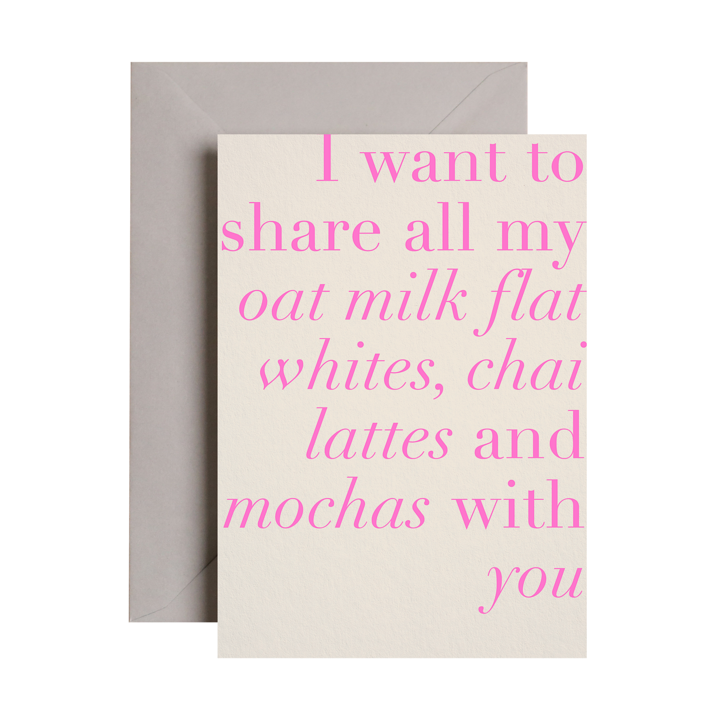 Oat Milk Flat White  Love Friendship Card | Anniversary Card