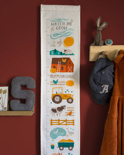 Farmyard Children's Fabric Height Chart