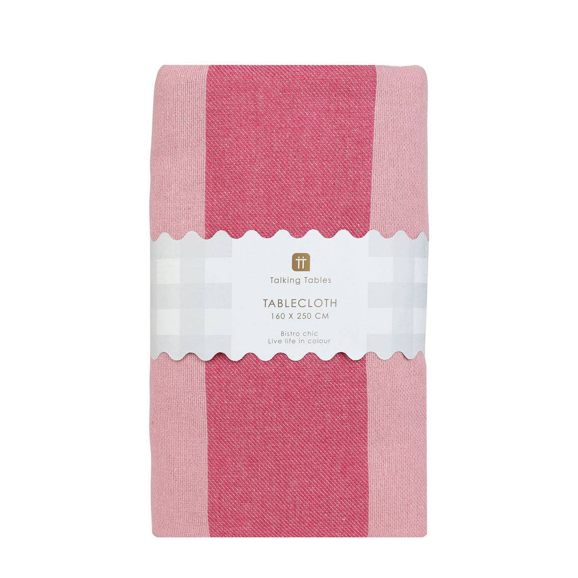 Pink Stripe Cotton XL Tablecloth - 160cm x 250cm | Wedding Decor |