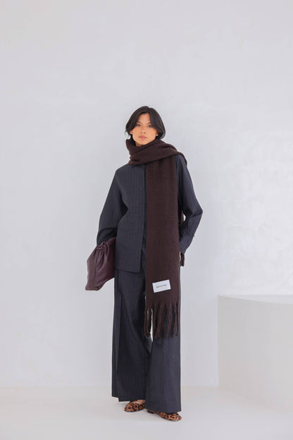 The Reykjavik Scarf - 100% Recycled - Ground Coffee - AW25