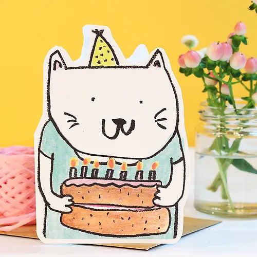 Cut Out Cat Happy Birthday