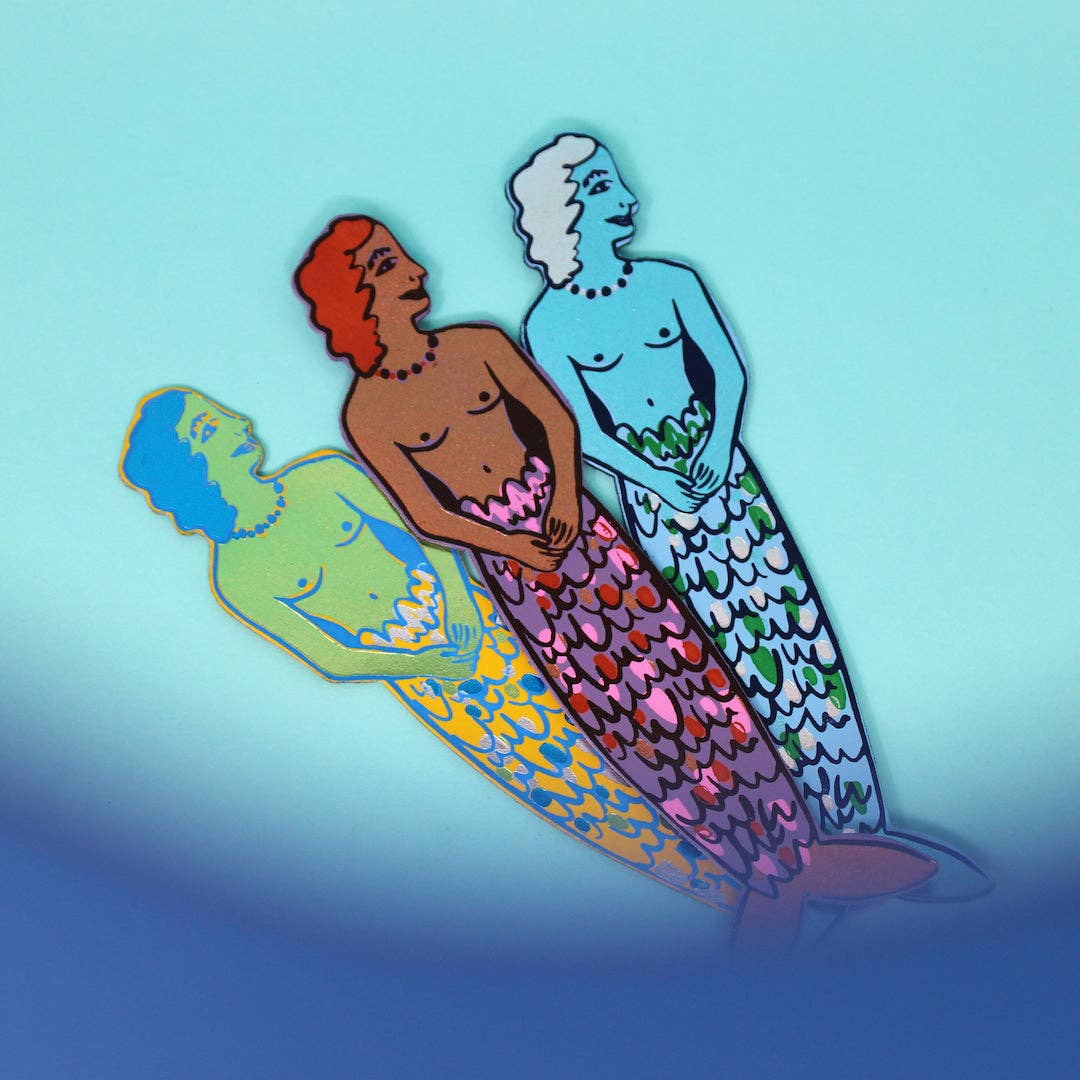 Mer-Woman | Leather Bookmark: Lilac
