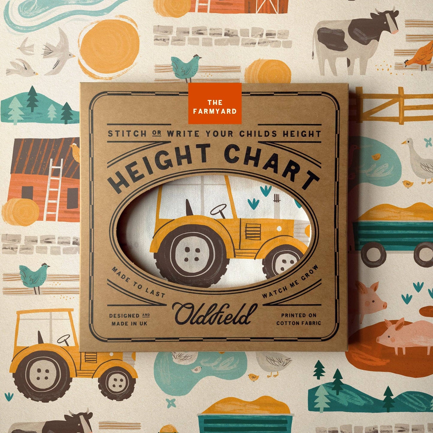 Farmyard Children's Fabric Height Chart