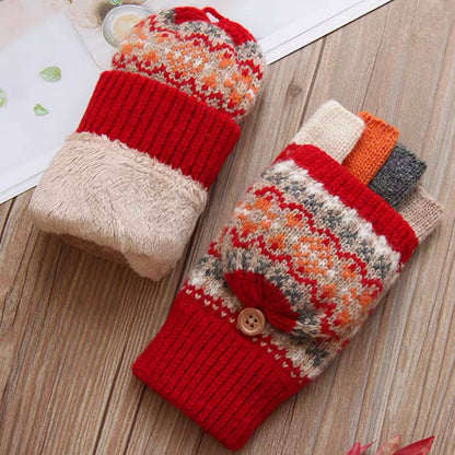 Women's Fingerless Woolen Gloves - No.2