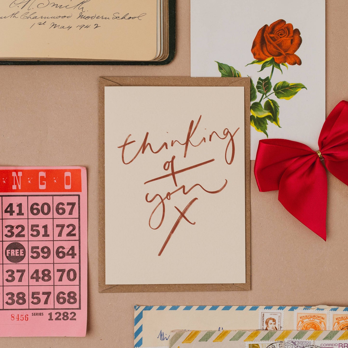 Thinking Of You X Handwritten Card: Naked