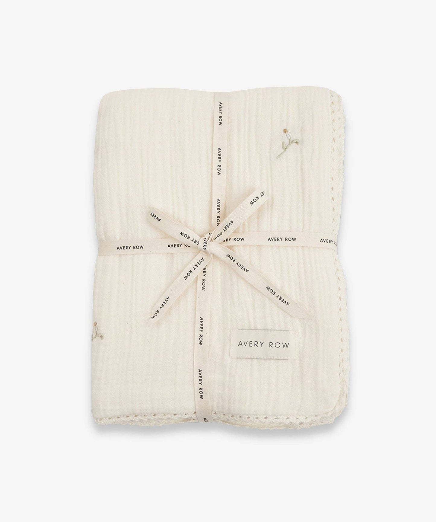 Embroidered Muslin blanket - Wild Chamomile
