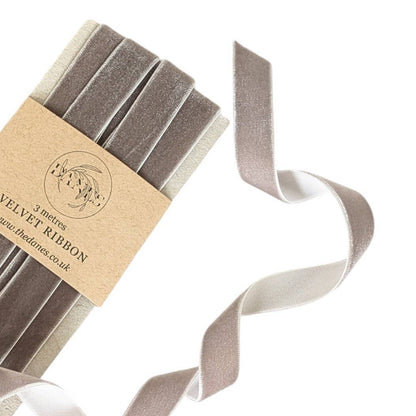 Velvet Ribbon - 16mm x 3M: Silver Grey